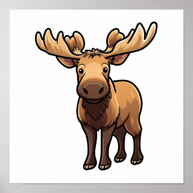  Cartoon deer illustration Poster (Front)