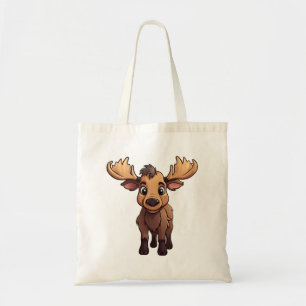 Cartoon deer illustration tote bag