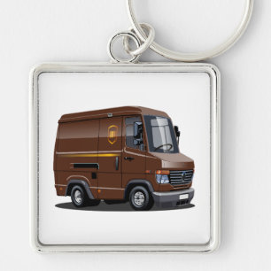 Cartoon delivery van key ring
