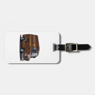 Cartoon delivery van luggage tag