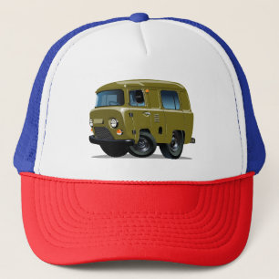 Cartoon delivery van trucker hat