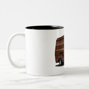 Cartoon delivery van Two-Tone coffee mug