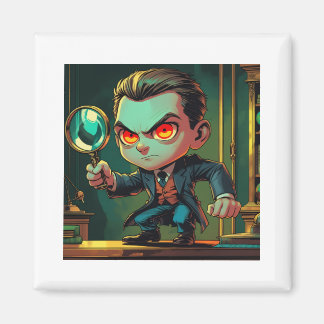 Cartoon Detective Themed Magnet