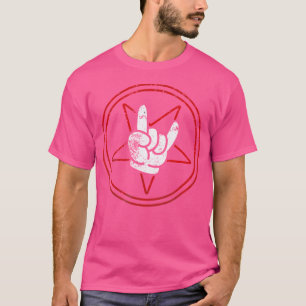 Cartoon Devil Horns Hand Sign Rocker Kid Heavy Met T-Shirt