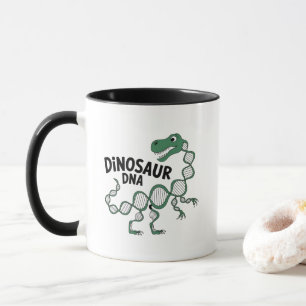 Cartoon Dinosaur DNA - Quirky Prehistoric Science Mug