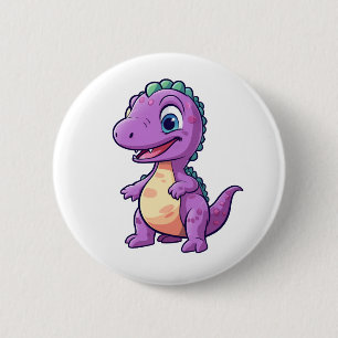 Cartoon dinosaur illustration 6 cm round badge