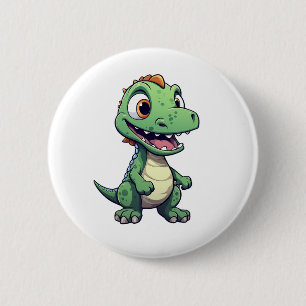Cartoon dinosaur illustration 6 cm round badge