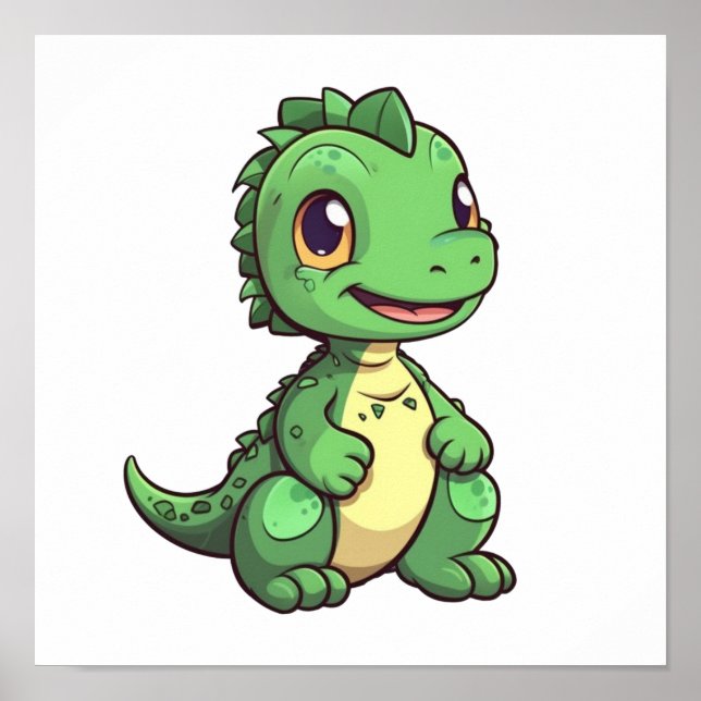 Cartoon dinosaur illustration poster (Front)