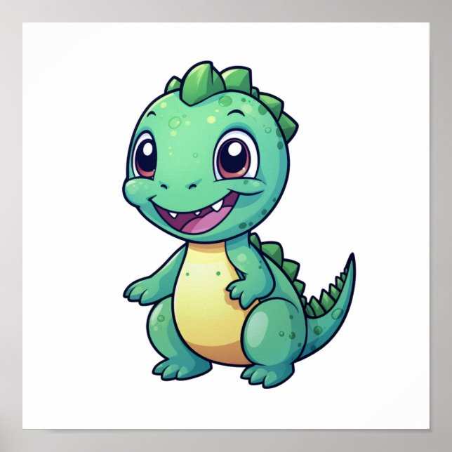 Cartoon dinosaur illustration poster (Front)