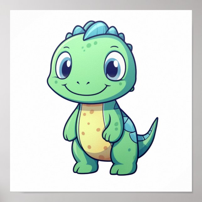 Cartoon dinosaur illustration poster (Front)