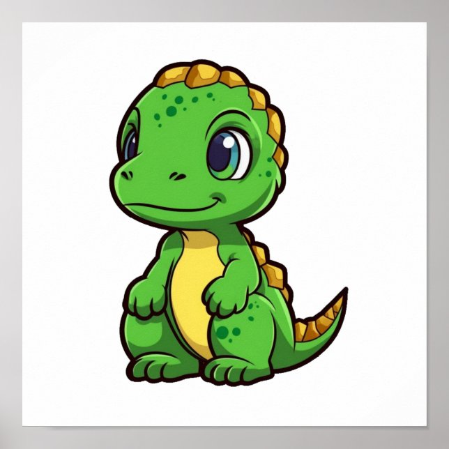 Cartoon dinosaur illustration poster (Front)