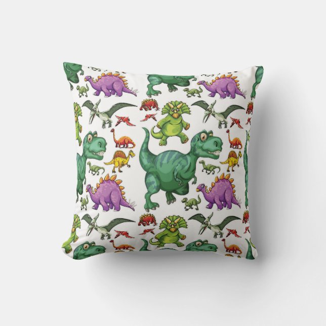 Cartoon Dinosaur Sketch Cushion (Front)
