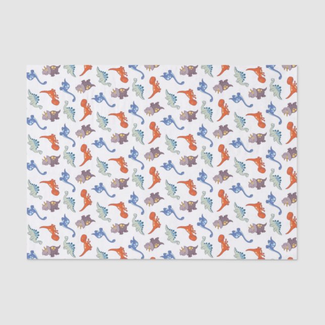 Cartoon Dinosaurs Tissue Paper (Front)