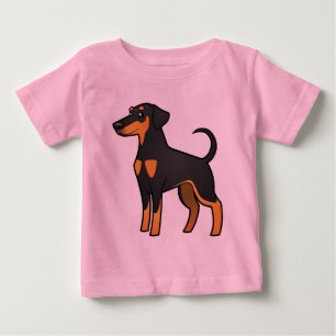 Cartoon Doberman Pinscher (floppy ears) Baby T-Shirt