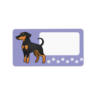Cartoon Doberman Pinscher (floppy ears) Label