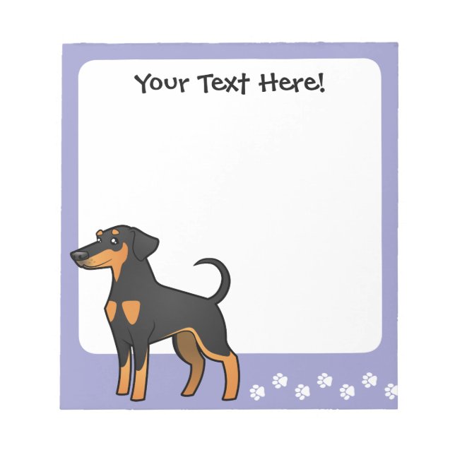 Cartoon Doberman Pinscher (floppy ears) Notepad (Front)
