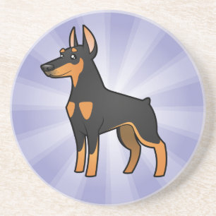 Cartoon Doberman Pinscher (pointy ears) Coaster