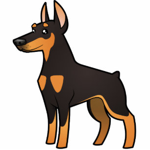 Cartoon Doberman Pinscher (pointy ears) Photo Sculpture Magnet