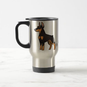 Cartoon Doberman Pinscher (pointy ears) Travel Mug