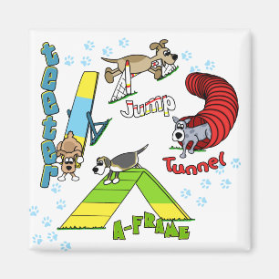 Cartoon Dog Agility Magnet