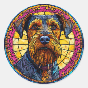 🐶 Cartoon Dog Art Gift For Pet Lover 🎁 Classic Round Sticker