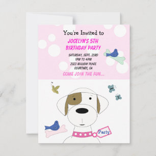 Cartoon Dog Birthday Party Invitation
