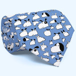 Cartoon Dog Blue Tie<br><div class="desc">Fun cartoon dog pattern on a blue background,  which can be changed in the design tool.  Original art by Nic Squirrell. Perfect for dog dads,  animal and pet lovers and veterinarians.</div>