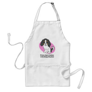 Cartoon Dog Cavalier King Charles Apron