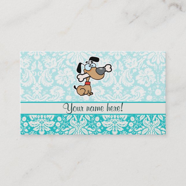 Cartoon Dog; Cute Business Card (Front)