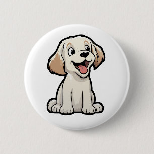 Cartoon dog illustration 6 cm round badge