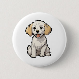 Cartoon dog illustration 6 cm round badge