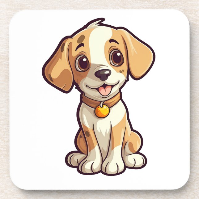 Cartoon dog illustration coaster (Front)