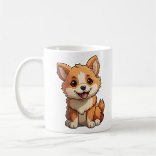 Cartoon dog illustration coffee mug