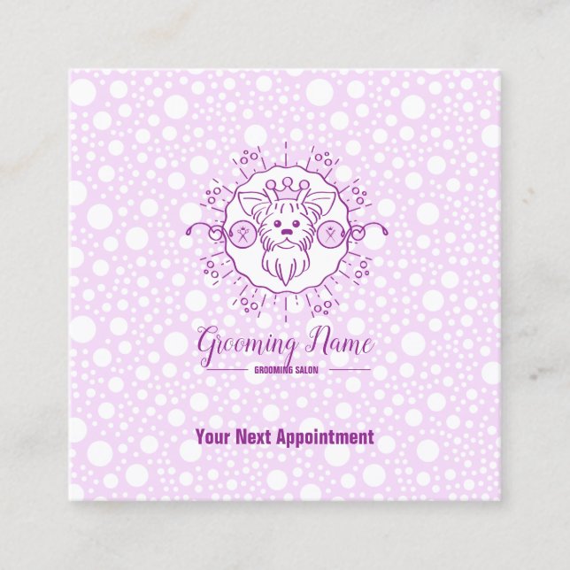 Cartoon Dog Illustration for Grooming Appointment Card (Front)