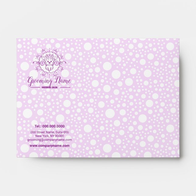 Cartoon Dog Illustration for Grooming Envelope (Front)