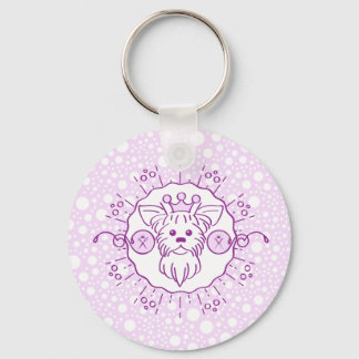 Cartoon Dog Illustration for Grooming Key Ring