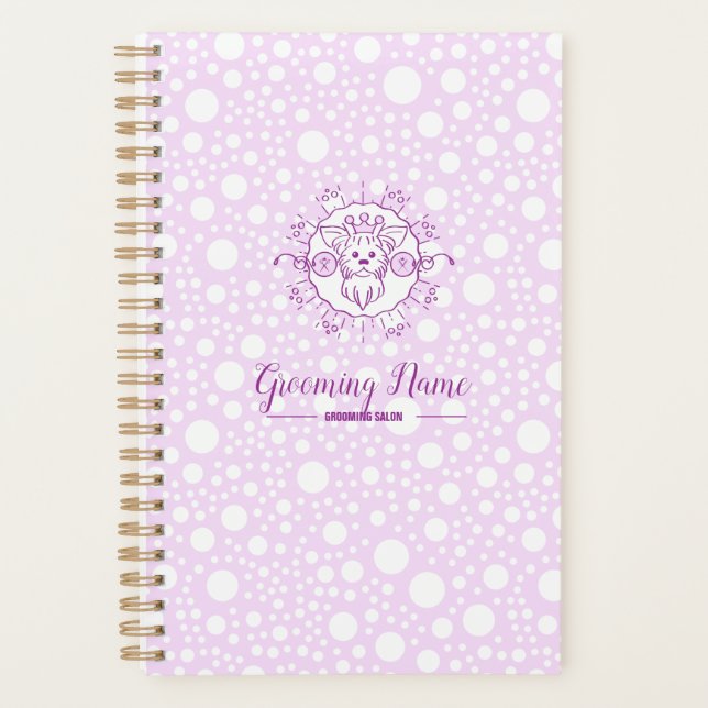 Cartoon Dog Illustration for Grooming Planner (Front)