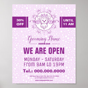 Cartoon Dog Illustration for Grooming Poster