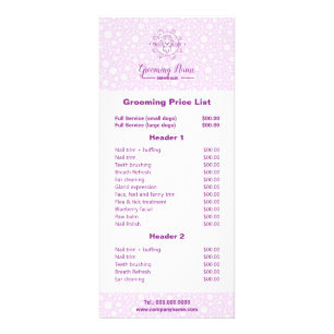 Cartoon Dog Illustration for Grooming Rack Card