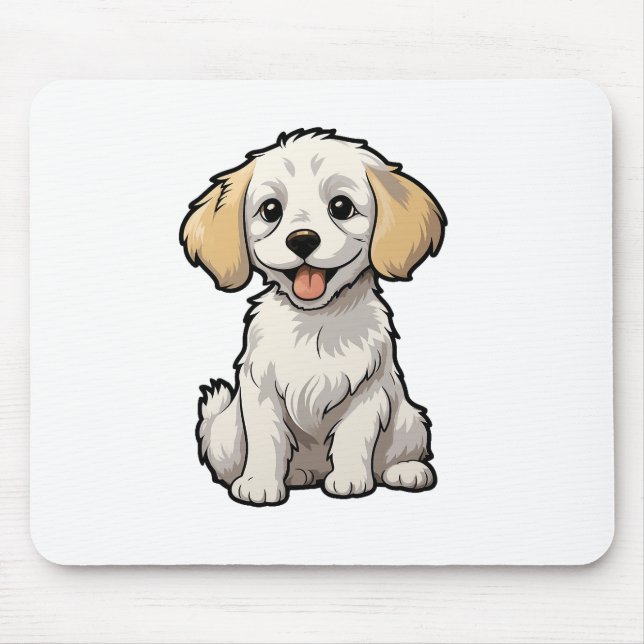 Cartoon dog illustration mouse mat (Front)