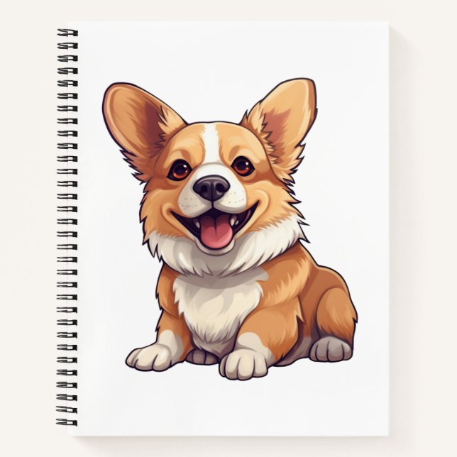 Cartoon dog illustration notebook (Front)