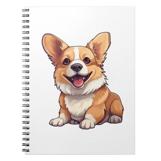 Cartoon dog illustration notebook (Front)