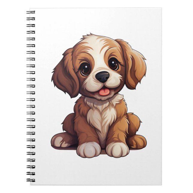 Cartoon dog illustration notebook (Front)