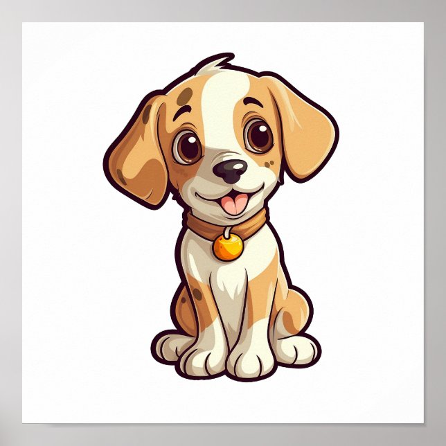 Cartoon dog illustration poster (Front)