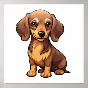 Cartoon dog illustration poster