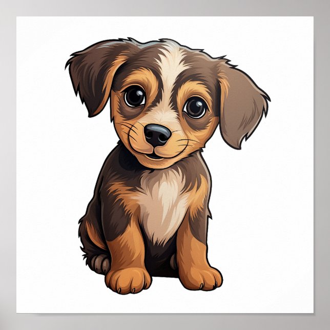 Cartoon dog illustration poster (Front)