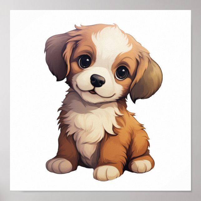 Cartoon dog illustration poster (Front)