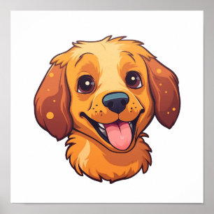 Cartoon dog illustration poster