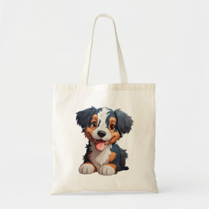 Cartoon dog illustration tote bag