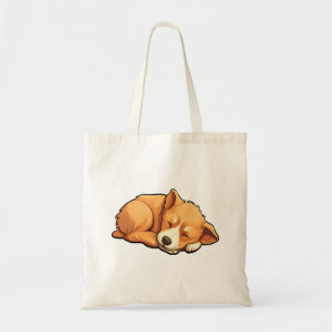 Cartoon dog illustration tote bag